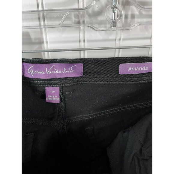 Gloria Vanderbilt Womens Size 16P (35x26) Black Amanda Jeans Stretch - Picture 5 of 6